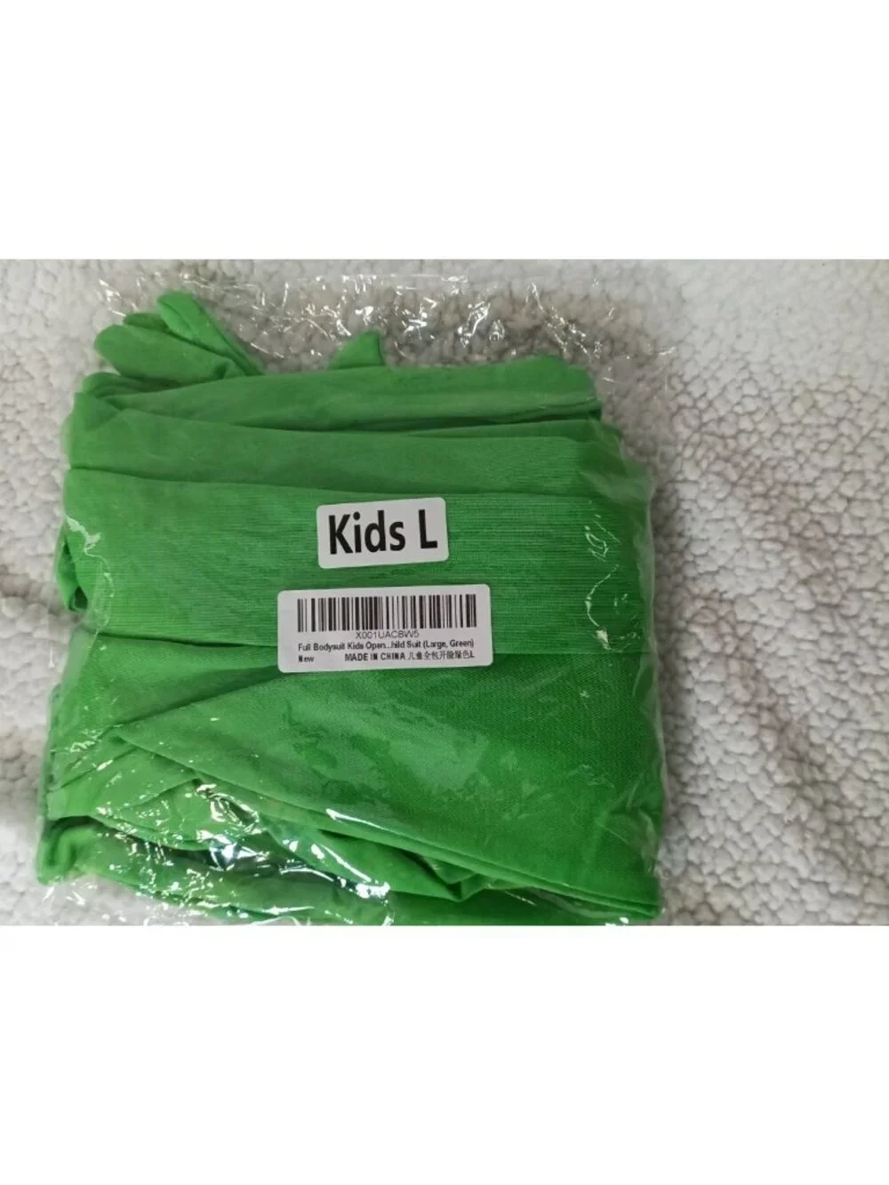 Full Bodysuit Kids Costume Open Face Spandex Stretch Zentai Child Suit Size L